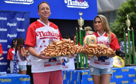 Joey Chestnut Triumphs at Nathan's Famous Fourth of July Hot Dog Contest Despite Rain Delay