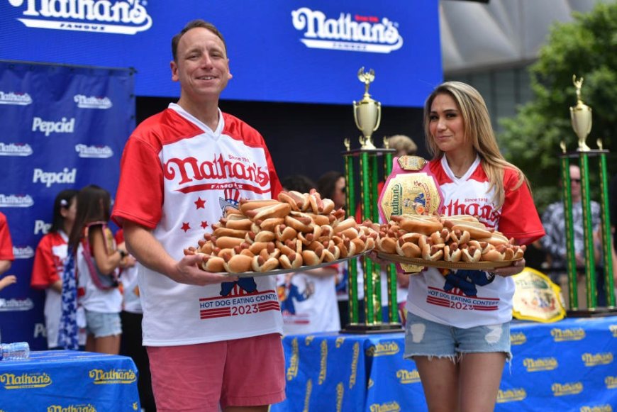 Joey Chestnut Triumphs at Nathan's Famous Fourth of July Hot Dog Contest Despite Rain Delay