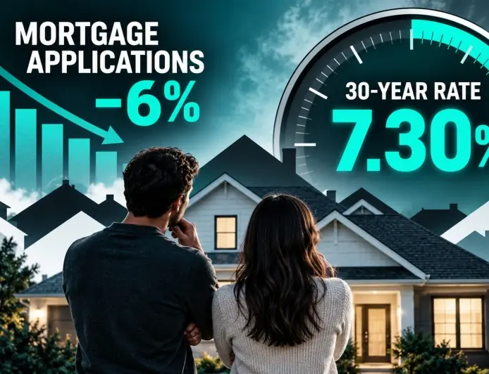 MBA: mortgage applications fall 6% as 30-year rate hits 7.30%, highest since late 2023