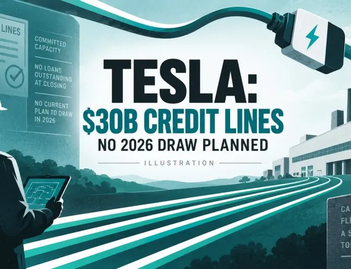 Tesla secures $30B in new credit lines; says it does not plan to draw in 2026
